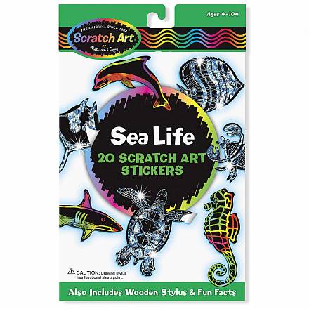 Набор стикеров Scratch Art Морские животные 